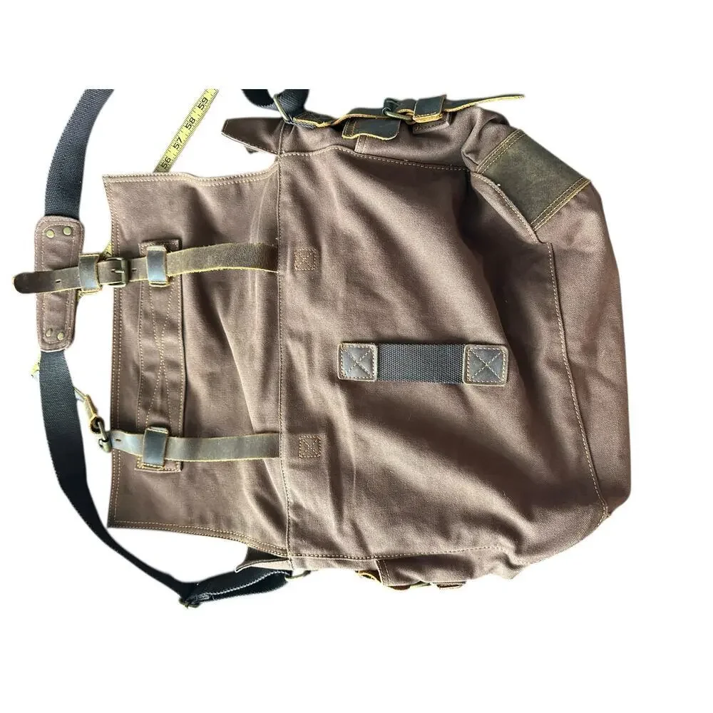 Vintage Berchirly Men's Brown Military Canvas Shoulder Straps Messenger Bag